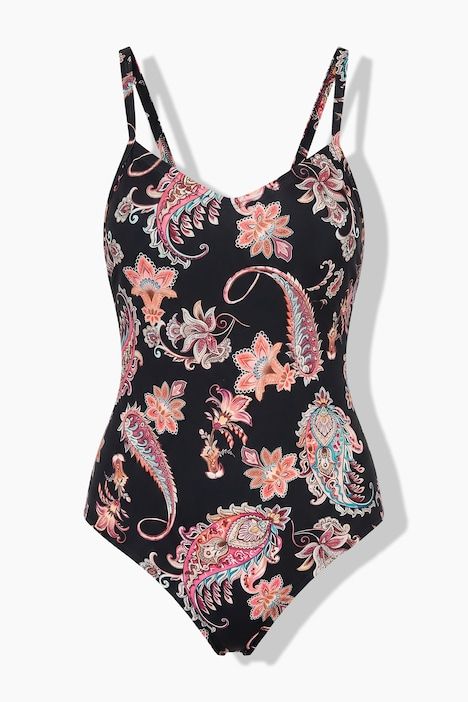 Maillot de bain motif cachemire avec bonnets souples