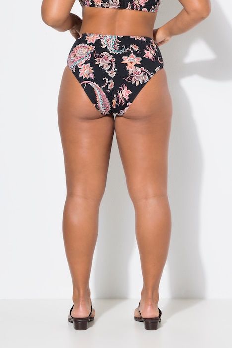 Bas de bikini sculptant à taille haute et imprimé cachemire