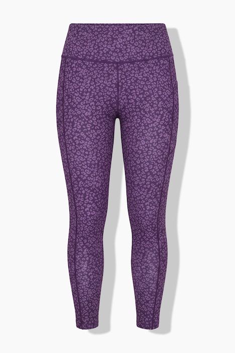 Collant de sport, longueur cheville et taille haute, imprimé léopard