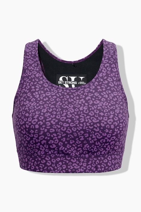 Brassière de sport à motif léopard et doublure en mesh