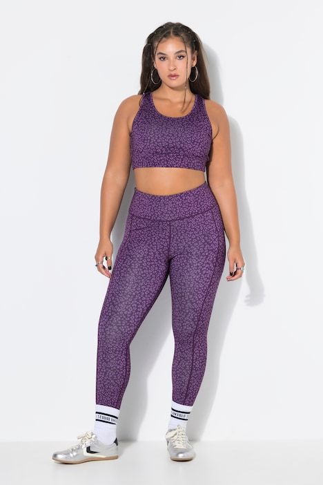Brassière de sport à motif léopard et doublure en mesh