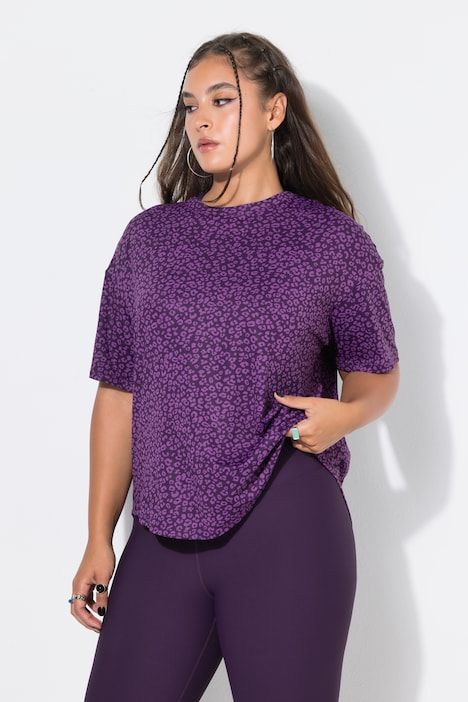 T-shirt de sport oversize, imprimé au dos, motif léopard