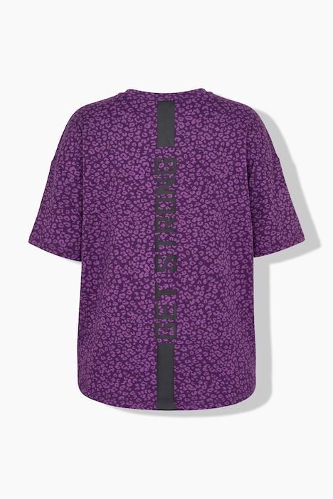 T-shirt de sport oversize, imprimé au dos, motif léopard