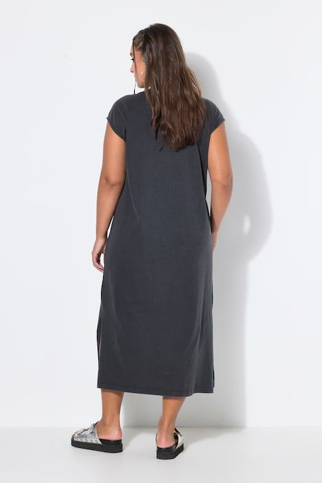 Robe midi oversized en jersey, look vintage et inscription à message