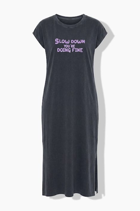 Robe midi oversized en jersey, look vintage et inscription à message