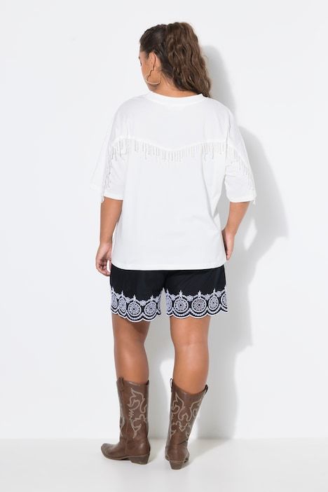 T-shirt oversize avec franges à perles