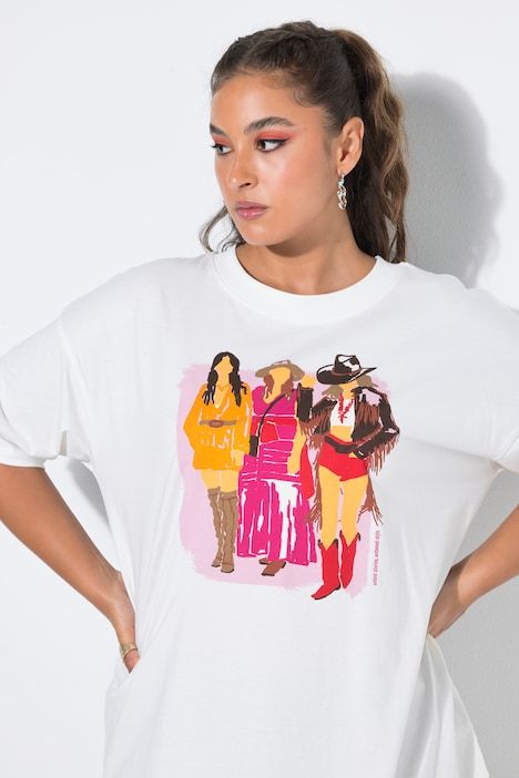 T-shirt oversize, imprimé Lady