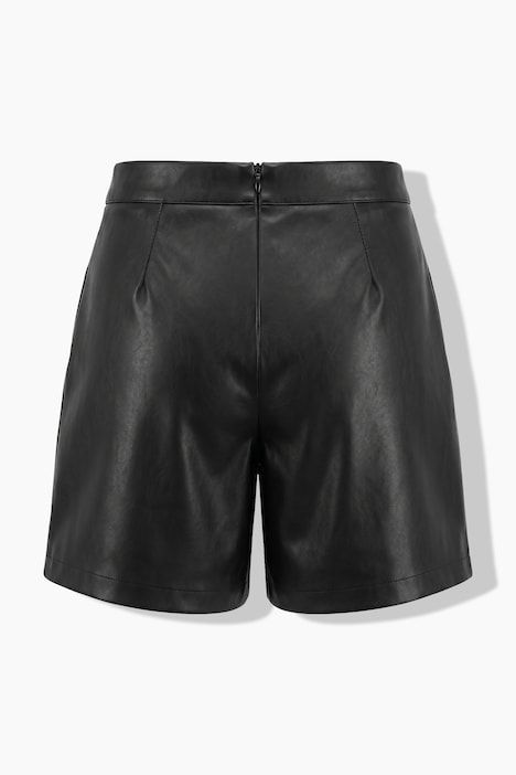 Skort à jambe large en similicuir nappa, avec franges