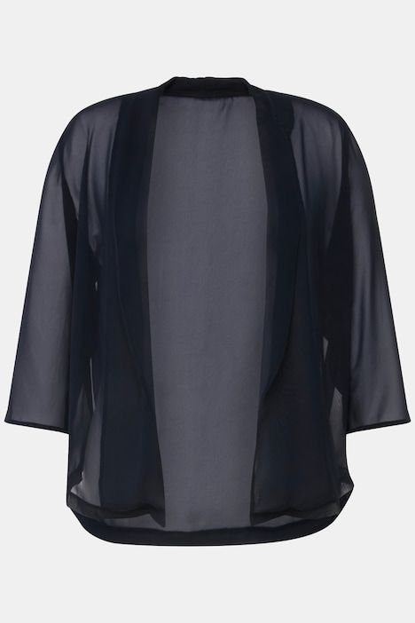 Veste en mousseline, oversize. Col châle, manches 3/4