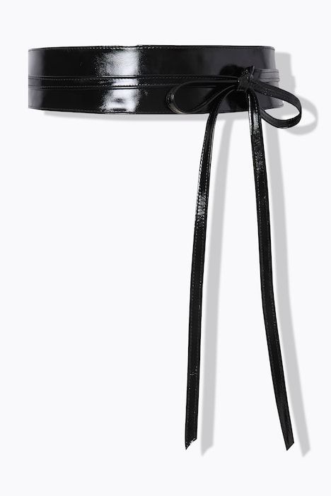 Ceinture en cuir à l'éclat métllique, à nouer