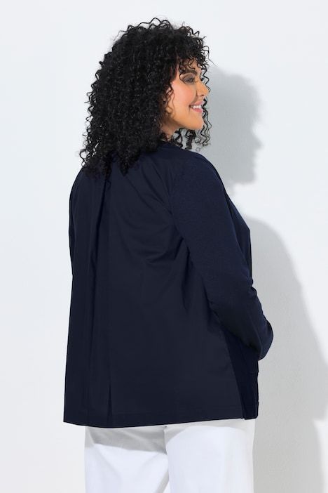 Cardigan avec empiècement en popeline, manches longues et décolleté en V