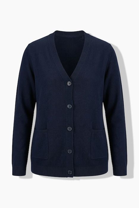 Cardigan avec empiècement en popeline, manches longues et décolleté en V