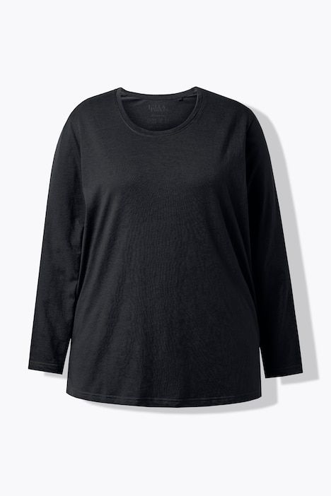T-shirt décontracté à col rond et manches longues