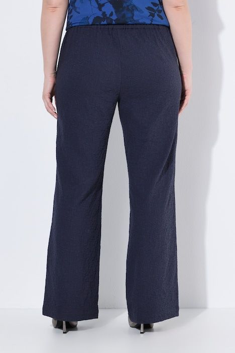 Pantalon, texture, jambe évasée, ceinture confort