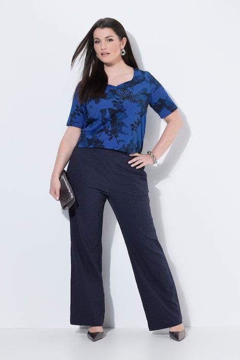 Pantalon, texture, jambe évasée, ceinture confort