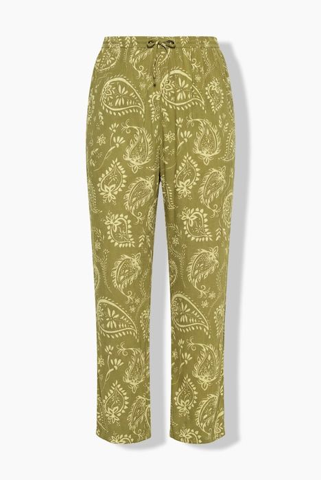 Pantalon, imprimé paisley, jambe large, ceinture élastique