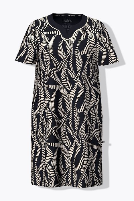 Lot de 2 chemises de nuits/T-shirts longs, motif palmiers, décolleté en forme de cœur et manches courtes