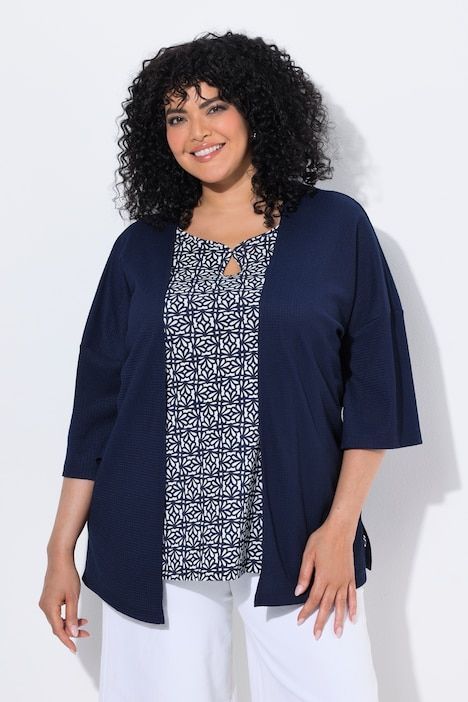 Veste, style kimono, sans fermeture, manches courtes