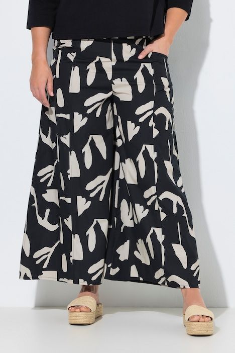 Jupe-culotte, fleurs, jambe large, ceinture élastique, coton bio