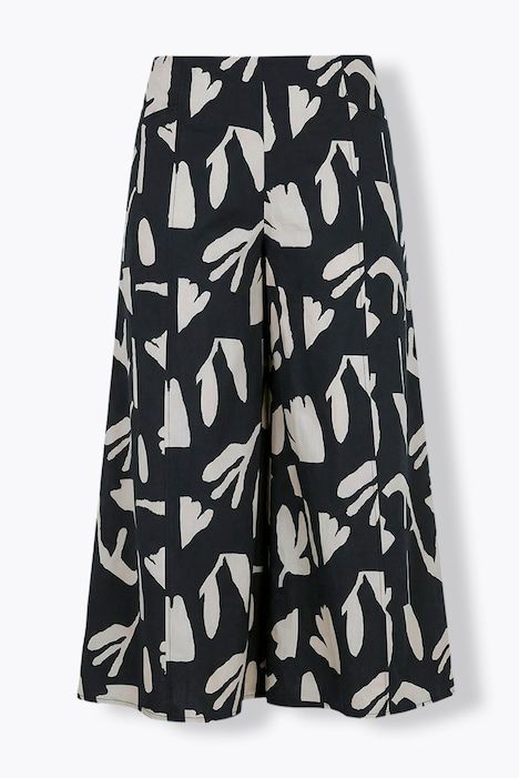 Jupe-culotte, fleurs, jambe large, ceinture élastique, coton bio