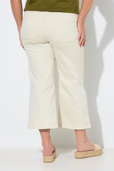Jupe-culotte en jean, jambe large, taille élastique, coton bio