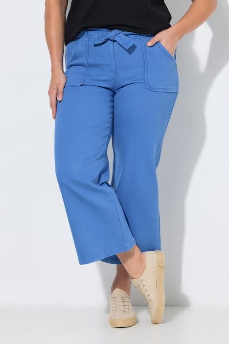 Jupe-culotte en jean, jambe large, taille élastique, coton bio