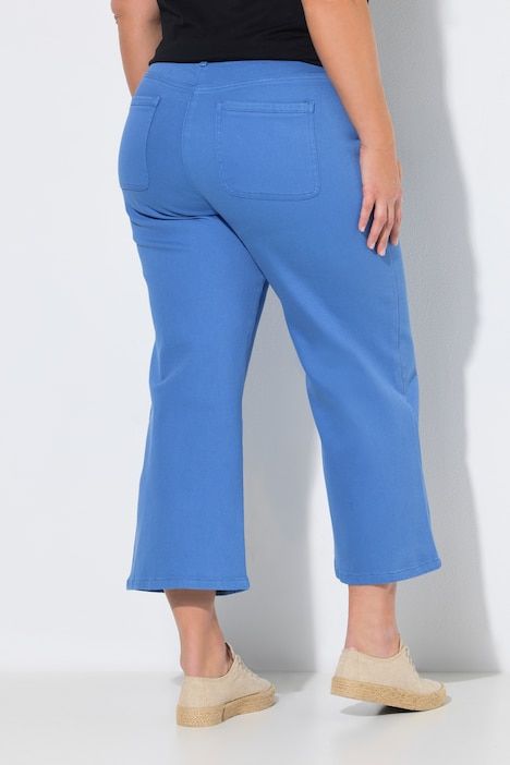 Jupe-culotte en jean, jambe large, taille élastique, coton bio