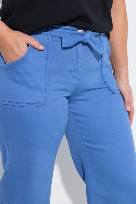 Jupe-culotte en jean, jambe large, taille élastique, coton bio