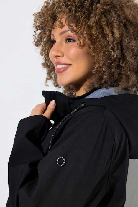 Veste Softshell HYPRAR, capuche et poches zippées, coupe plus longue à l'arrière