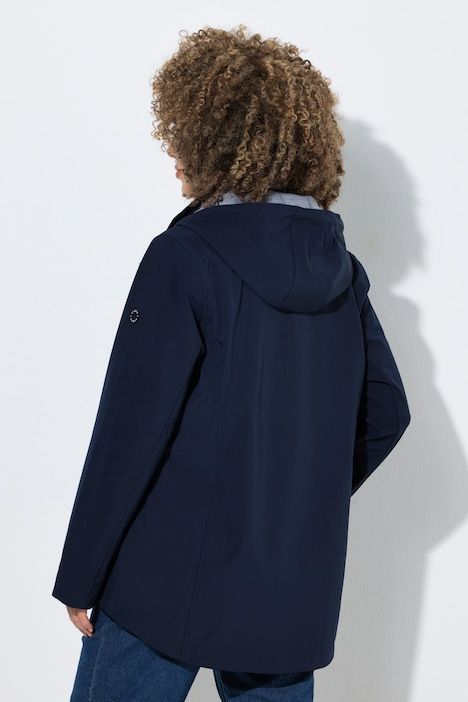 Veste Softshell HYPRAR, capuche et poches zippées, coupe plus longue à l'arrière