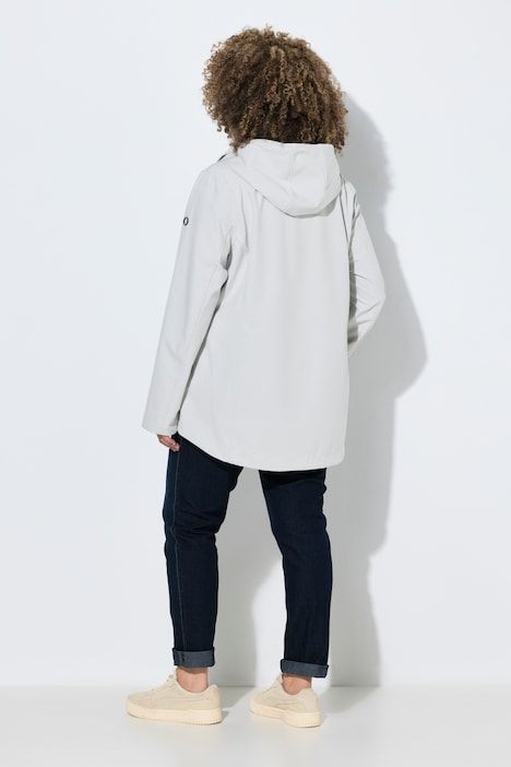 Veste Softshell HYPRAR, capuche et poches zippées, coupe plus longue à l'arrière