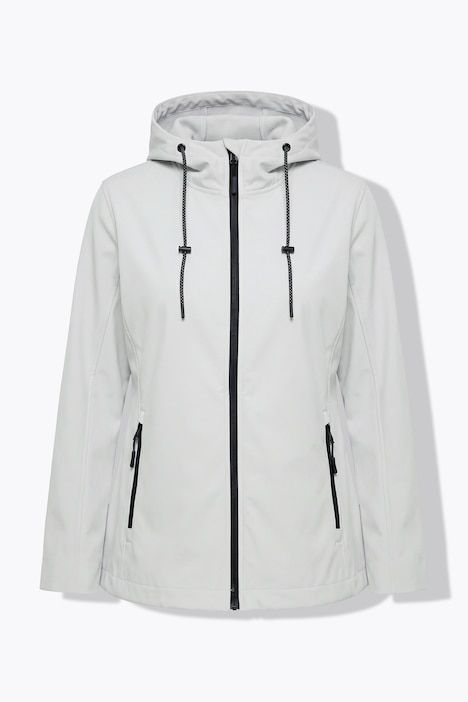 Veste Softshell HYPRAR, capuche et poches zippées, coupe plus longue à l'arrière