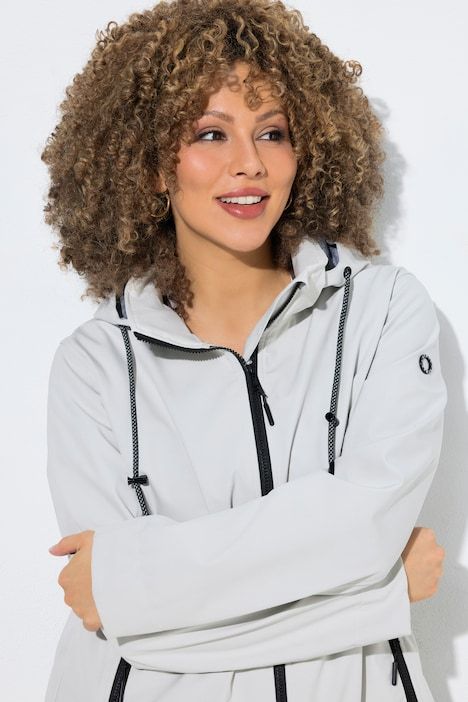 Veste Softshell HYPRAR, capuche et poches zippées, coupe plus longue à l'arrière