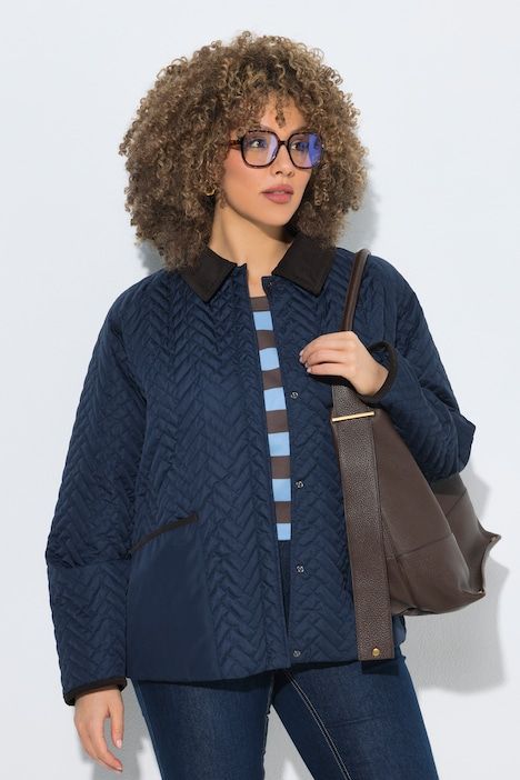 Veste matelassée HYPRAR, modèle déperlant, col en velours côtelé
