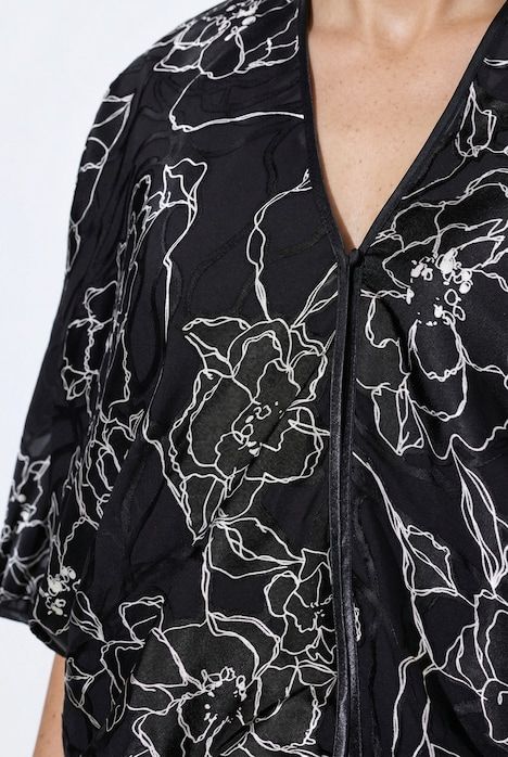 Boléro en soie mélangée, coupe oversize, manches chauve-souris