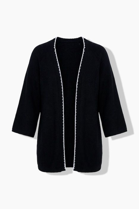 Gilet, bordures décoratives, col V, manches 3/4