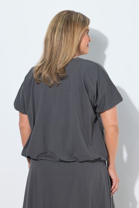 T-shirt ballon, oversize, col rond, manches courtes, coton bio