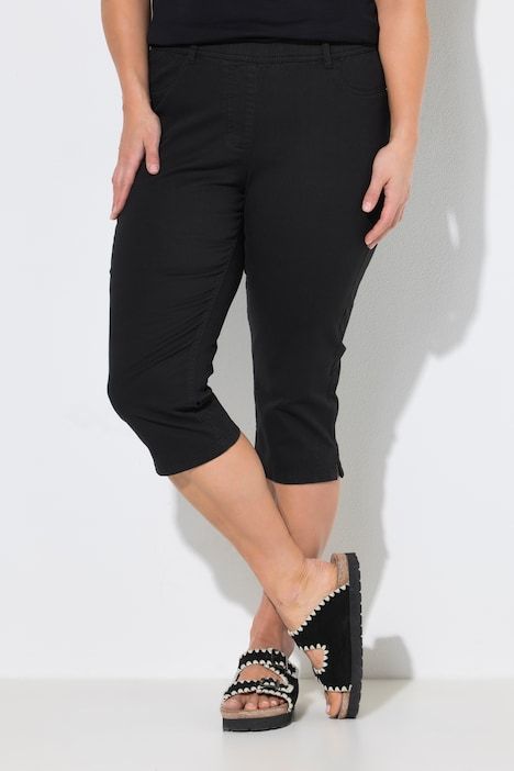 Pantacourt, jambe étroite, ceinture élastique, coton bio