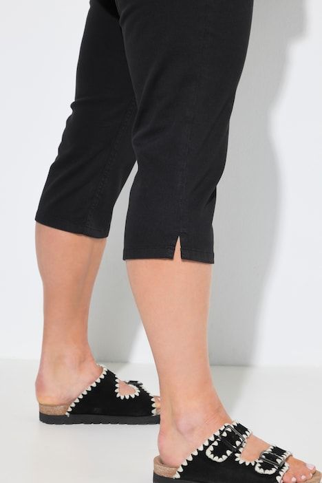 Pantacourt, jambe étroite, ceinture élastique, coton bio