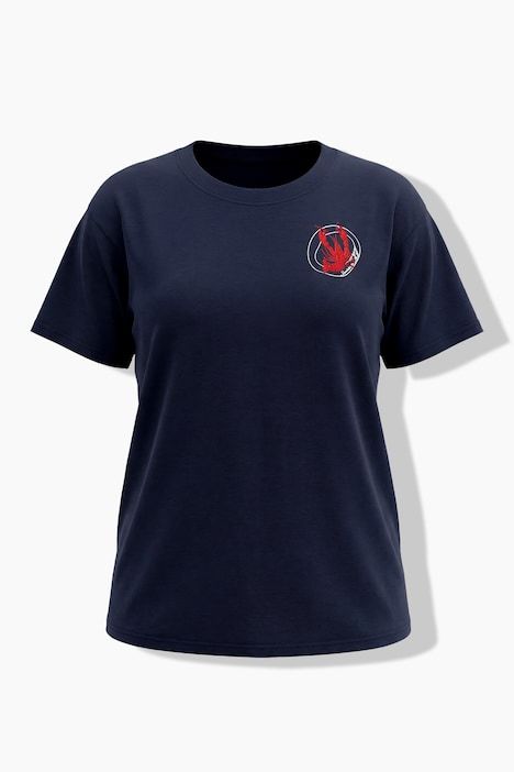 T-shirt oversized, col rond, manches mi-longues, motif homard