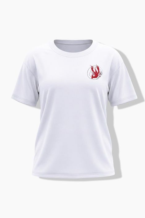 T-shirt oversized, col rond, manches mi-longues, motif homard