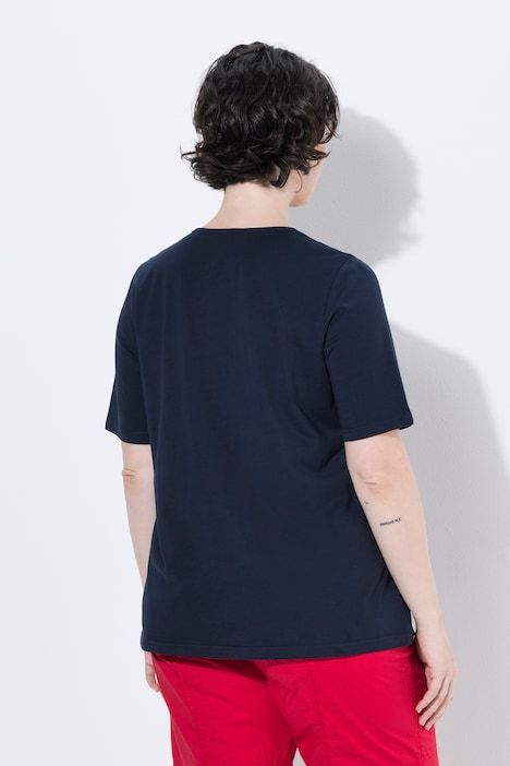 T-shirt, col rond, manches courtes et message imprimé