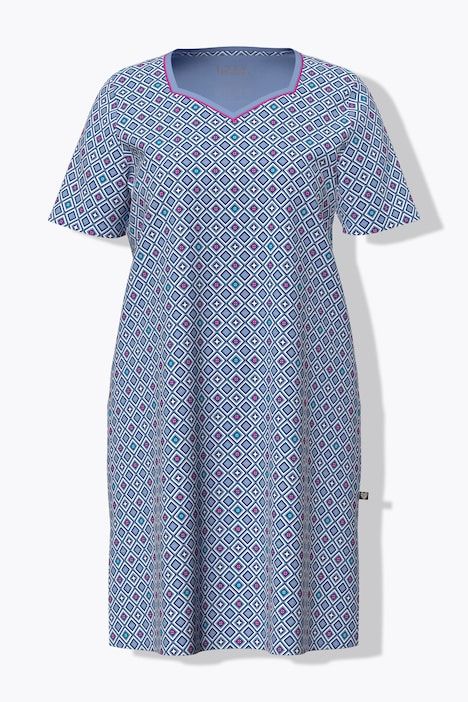Lot de 2 chemises de nuit / T-shirts longs, décolleté rond et manches courtes