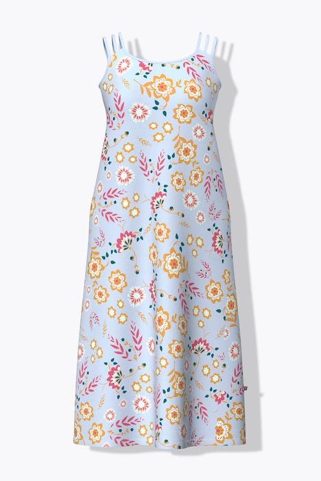 Chemise de nuit, motifs, sans manches, bretelles triples