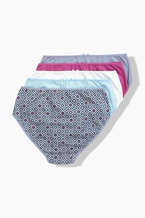 Lot de 5 culottes midi, motif minimaliste / couleurs unies
