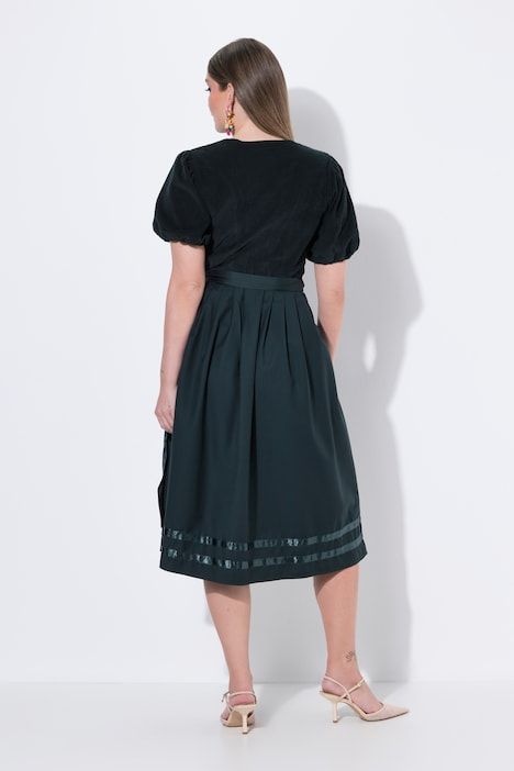 Dirndl, velours côtelé, cœur, manches courtes