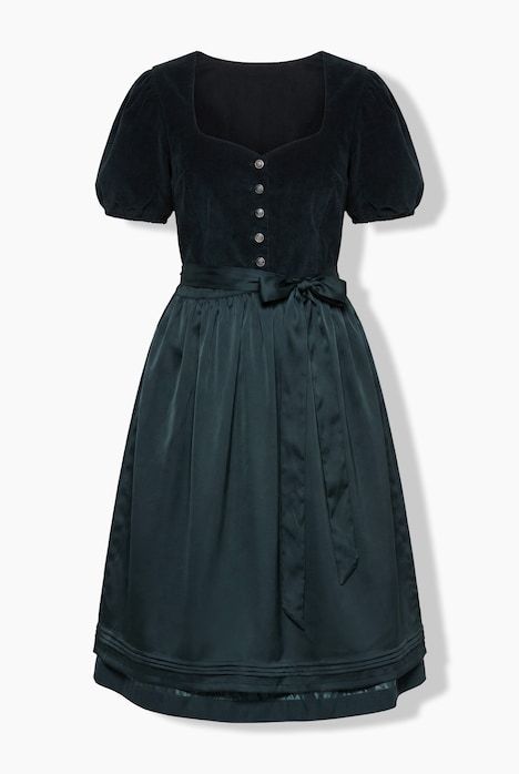 Dirndl, velours côtelé, cœur, manches courtes