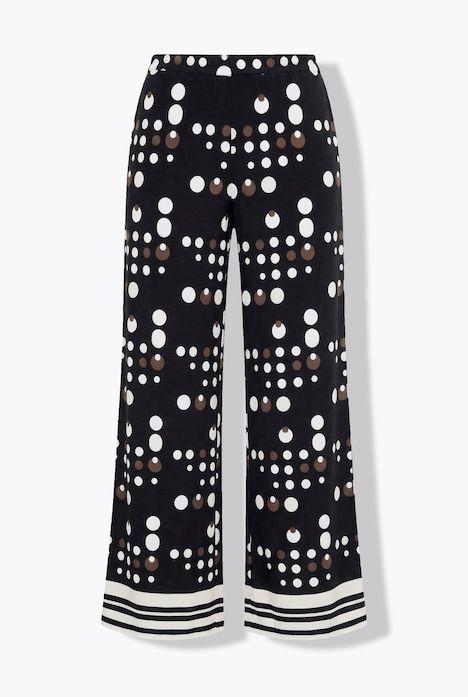 Pantalon au tombé fluide, motif à pois, jambe large et taille élastique