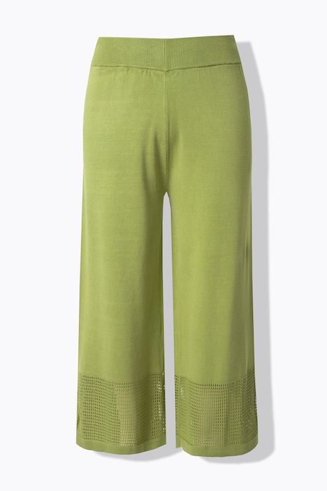 Pantalon en maille côtelée, jambe large et taille élastique