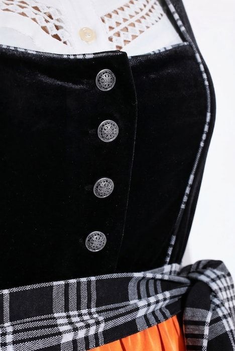 Dirndl en velours, imprimé animal, col carré